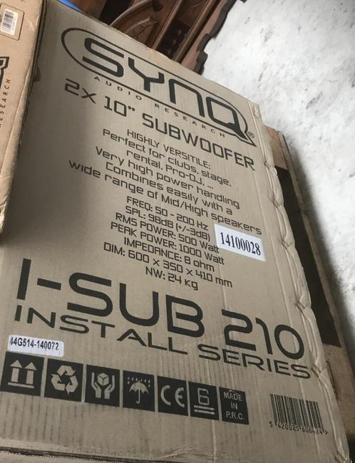 Syncq 2x10" Subwoofer / i-sub 210"  install series - Nieuw, Auto diversen, Autospeakers, Nieuw, Ophalen