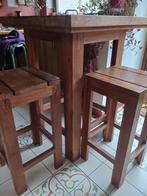 Hoge tafel met 2 krukken (hout), Ophalen, Gebruikt