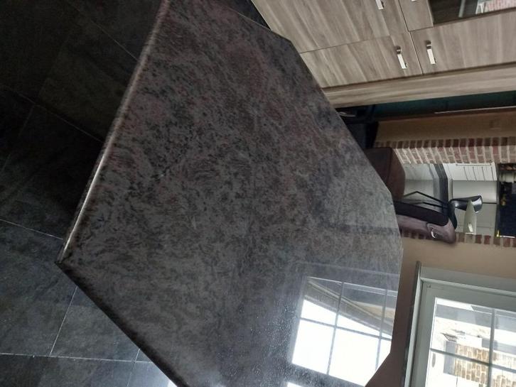 Granieten eettafel, Huis en Inrichting, Tafels | Eettafels, Gebruikt, 50 tot 100 cm, 200 cm of meer, Vijf personen of meer, Rechthoekig