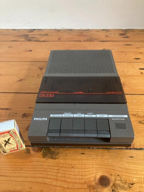 Eighties Philips cassetterecorder memorecorder + 3 bandjes, Audio, Tv en Foto, Cassettedecks, Enkel, Philips, Tape counter, Ophalen of Verzenden