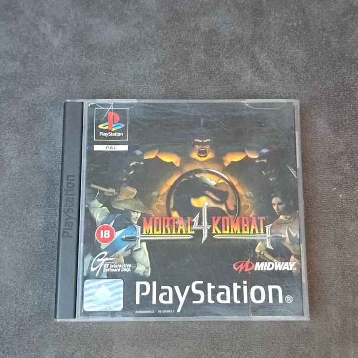 Mortal Kombat 4 voor PS1, Games en Spelcomputers, Games | Sony PlayStation 1, Gebruikt, Vechten, 2 spelers, Vanaf 18 jaar, Eén computer