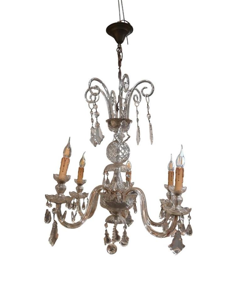 Murano glazen kroonluchter  – Italië, ca. 1950–1960, Antiek en Kunst, Antiek | Verlichting, Ophalen