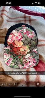 Casquette Gucci Fleurs rose Taille s57, Comme neuf