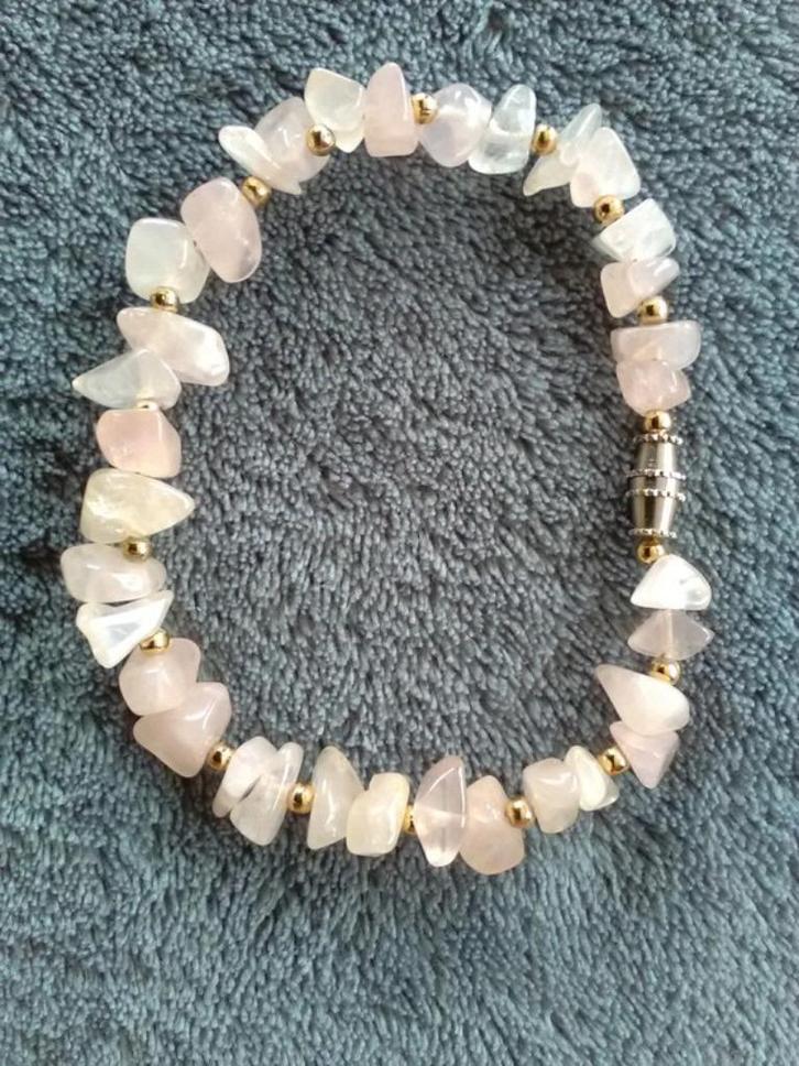 Bracelet en quartz rose, Bijoux, Sacs & Beauté, Bracelets, Neuf, Autres matériaux, Rose, Enlèvement ou Envoi