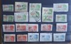 BELGIË : Serie 17 FISCALE ZEGELS 10 ct tot 50 Fr. +- 1930, Ophalen of Verzenden, Zonder envelop, Gestempeld, Gestempeld