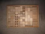 Vintage blokkendoos - 131 houten blokjes, Autres types, Enlèvement, Utilisé