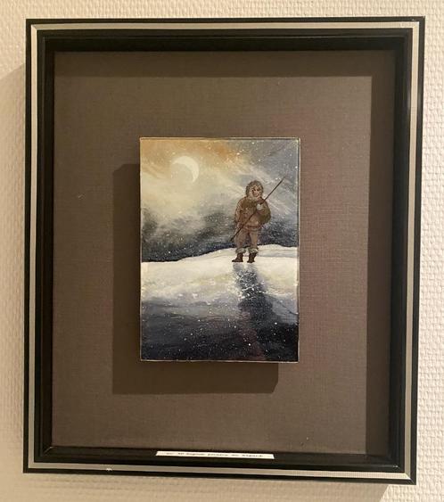 Toundra glacée -peinture sur verre inversé d'Isabelle Regout, Antiquités & Art, Art | Peinture | Moderne, Enlèvement