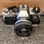 Olympus OM10 analog camera + lenzen en accessoires in koffer, Audio, Tv en Foto, Ophalen, Gebruikt, Spiegelreflex, Olympus