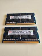 Hynix So-Dimm 2x 4gb, Computers en Software, 1333mhz, DDR3, Ophalen of Verzenden, Zo goed als nieuw