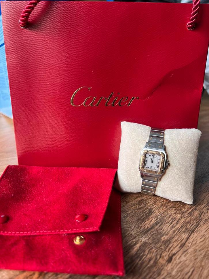 Cartier Santos Horloge, Handtassen en Accessoires, Horloges | Dames, Gebruikt, Polshorloge, Overige merken, Staal, Staal, Ophalen