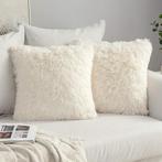 set van 2 knuffelig kunstbont kussensloop GRATIS LEVERING, Huis en Inrichting, Woonaccessoires | Kussens, Overige kleuren, -, Verzenden