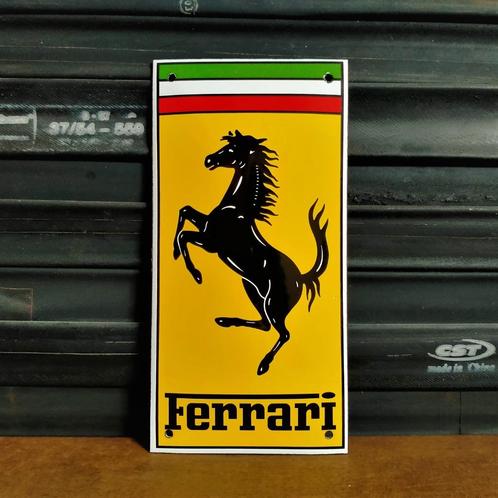 Emaille Schild FERRARI Reclamebord Vintage Plaque Italië 80s, Verzamelen, Merken en Reclamevoorwerpen, Gebruikt, Reclamebord, Verzenden