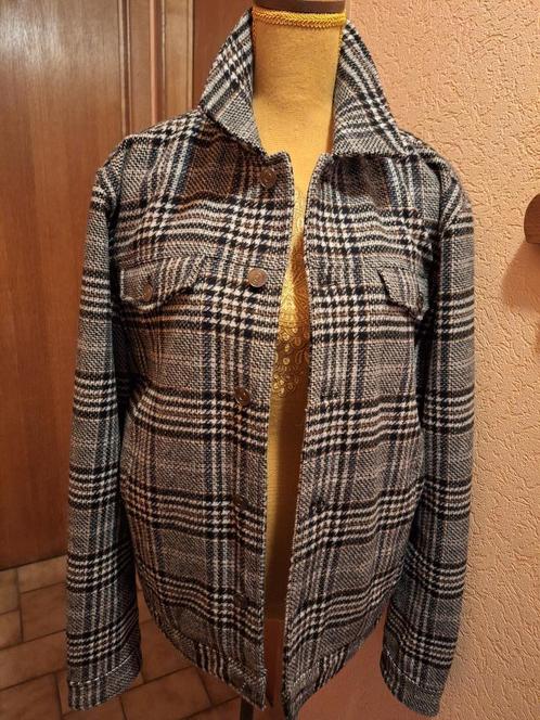 Veston homme à carreaux Zara taille L, Kleding | Heren, Kostuums en vesten, Zo goed als nieuw, Maat 52/54 (L), Ophalen of Verzenden