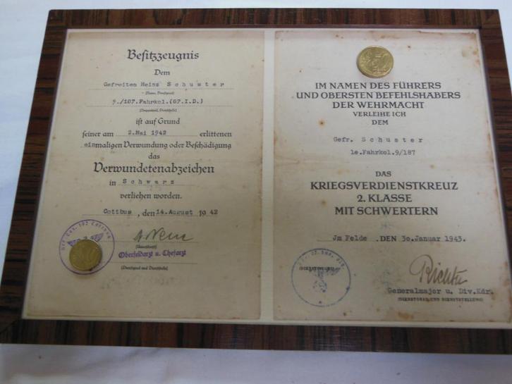 Konvolut Gefr. Schüster 87ste Infanteriedivisie, Verzamelen, Militaria | Tweede Wereldoorlog, Landmacht, Overige typen, Ophalen of Verzenden