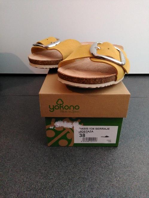 yokono mosterdkleurige slippers, maat 38 (nieuw), Kleding | Dames, Schoenen, Nieuw, Slippers, Geel, Ophalen of Verzenden