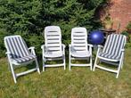 4 chaises de jardin hautes réglables "Curver" blanches avec, Enlèvement, Utilisé, Synthétique, Ajustable