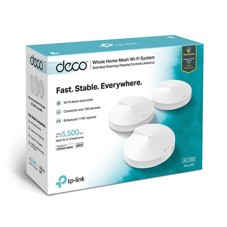 TP-Link Deco M5 3-Pack AC1300 Multiroom Wifi systeem, Computers en Software, WiFi-versterkers, Zo goed als nieuw, Ophalen