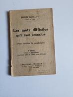 LES MOTS DIFFICLES de 1943, Livres, Livres d'étude & Cours, Enlèvement