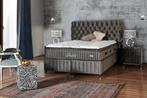 Lit 160x200 BoxSpring NEUF, Neuf, Gris, Queen size, Enlèvement