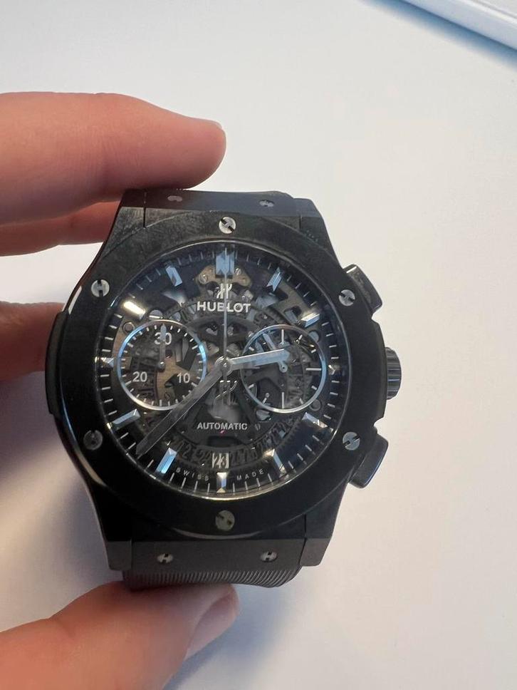 Hublot Fusion Aerofusion Ceramic Black Magic, Handtassen en Accessoires, Horloges | Heren, Zo goed als nieuw, Ophalen