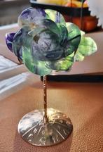 Grote regenboog Fluoriet roos (280 g), groen/paars,met druzy, Ophalen of Verzenden