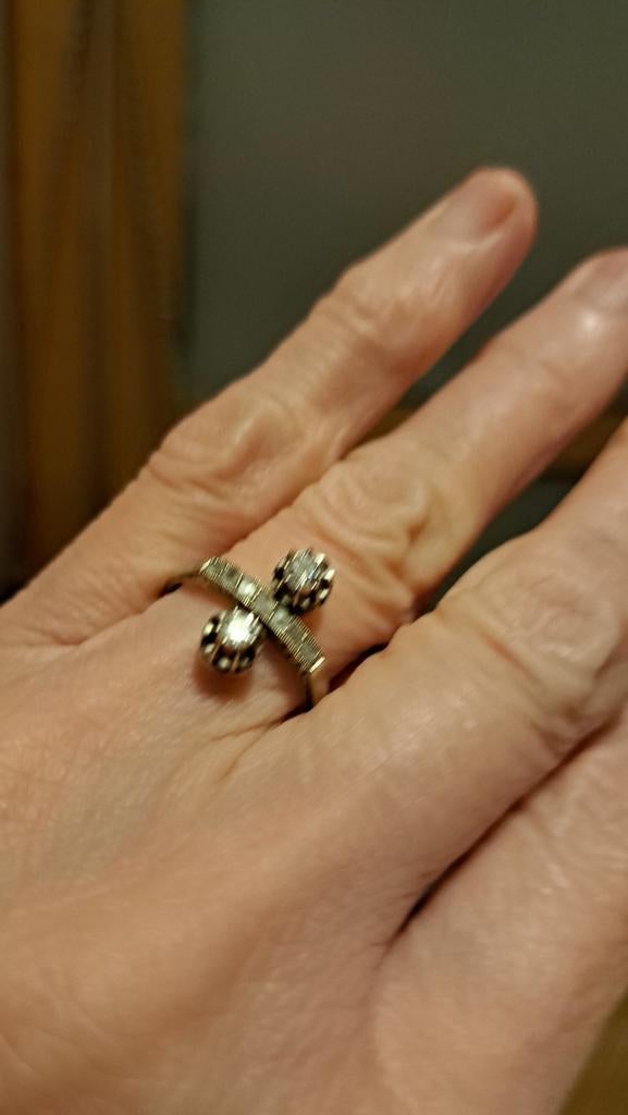 Bague 18k  pierre diamond, Enlèvement ou Envoi