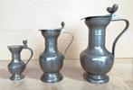 Set van 3 vintage eikeltjeskannen / eikelkan / klepkan / tin, Antiek en Kunst, Antiek | Tin, Ophalen of Verzenden