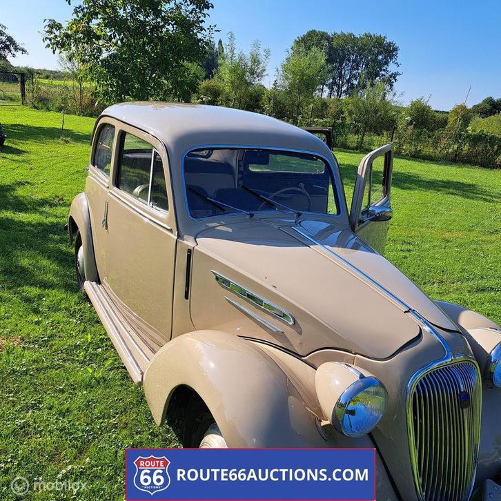 Simca 8 Sedan | 1951 | Route 66 Auctions, Auto's, Oldtimers, Bedrijf, Te koop, Overige merken, Benzine, Overige carrosserie, Handgeschakeld