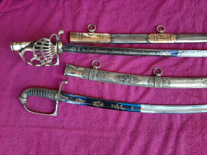 Paire sabres 1er empire, Verzamelen, Militaria | Algemeen, Rijkswacht, Zwaard of Sabel, Ophalen of Verzenden
