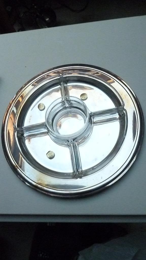 MAESTRI  **  Plateau Argente * Raviers cristal  Italy, Enlèvement ou Envoi, Argent