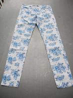 witte jeans met bloemen patroon, skinny model, maat 176, XS, Ophalen of Verzenden, Zo goed als nieuw, Meisje, Broek