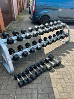 LifeMaxx dumbbellset 7KG - 34KG + 2 Racks, Sport en Fitness, Ophalen, Gebruikt, Benen, Dumbbell
