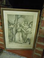 OUDE AFBEELDING VAN BESCHERMHEILIGE SINT ALENA VAN DILBEEK, Antiek en Kunst, Antiek | Religieuze voorwerpen, Ophalen