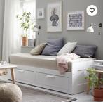 Bedbank Brimnes Ikea uitschuifbaar, Huis en Inrichting, 160 cm, Wit, Zo goed als nieuw, Ophalen