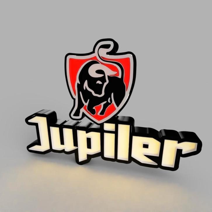Belle plaque de bière Jupiler avec LED lumineuse, Collections, Marques de bière, Neuf, Panneau, Plaque ou Plaquette publicitaire