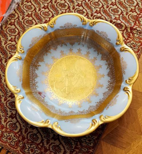 DW Karlsbad gouden decoratieve schaal van fijn porselein, Antiek en Kunst, Antiek | Porselein, Ophalen of Verzenden