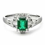 Prachtige nieuwe ring met smaragd, diamant en certificaat, Nieuw, Verzenden