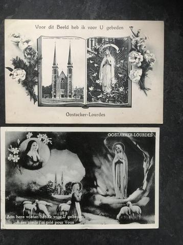 2 postkaarten Oostakker-Lourdes beschikbaar voor biedingen