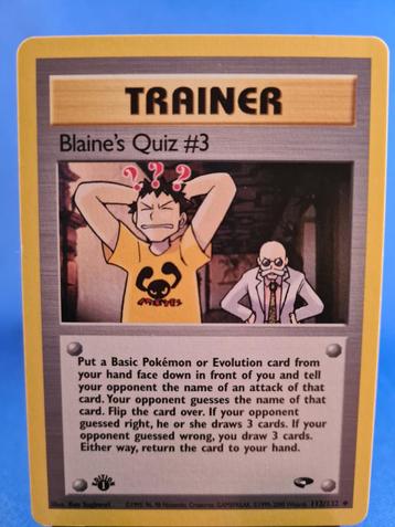 Blaine's Quiz #3 112/132 - Gym Challenge (1st edition) beschikbaar voor biedingen