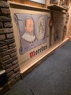 Groot reclamebord Moretus, 1ste drukkerij Nederland, 195x95, Ophalen, Gebruikt, Reclamebord
