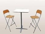 Witte bartafel en 2 🪑 hoge stoelen, Huis en Inrichting, Tafels | Eettafels, Ophalen, Gebruikt, 50 tot 100 cm, Tot twee personen