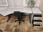 Groot, ergonomisch bureau met ladekast + bureaustoel gratis, Huis en Inrichting, Ophalen, Gebruikt, 70 tot 120 cm, 170 cm of meer