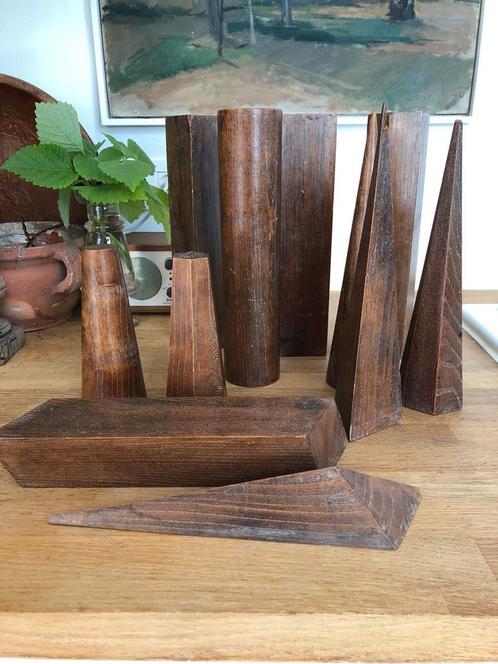 ANTIEKE GEOMETRIE MODELLEN VORMEN HOUT COLLECTIE, Antiek en Kunst, Antiek | Woonaccessoires, Ophalen of Verzenden