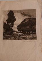 Estampe pointe sèche par Marc-Henry Meunier antiquité, Antiquités & Art, Enlèvement