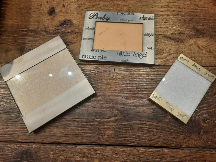 3 fotolijsten met metalen rand, Audio, Tv en Foto, Fotografie | Fotolijsten, Zo goed als nieuw, Ophalen of Verzenden