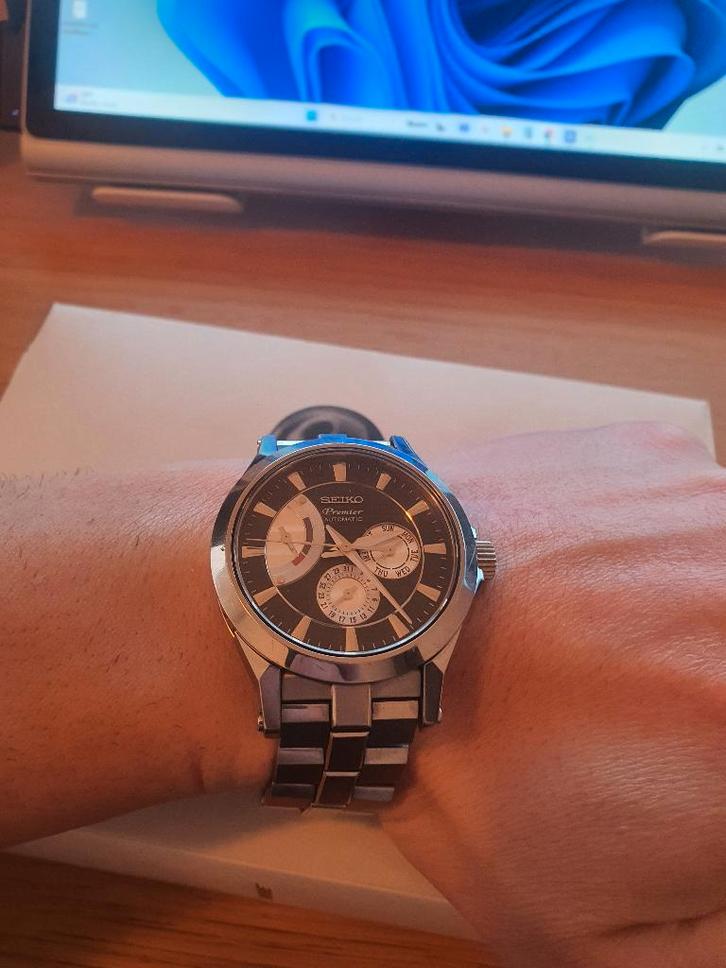 Seiko Premier Automatique 6R20 saffire, Handtassen en Accessoires, Horloges | Heren, Gebruikt, Seiko, Ophalen