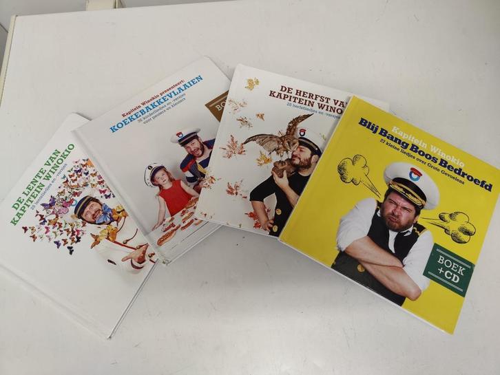 Kapitein Winokio - set van 4 CD's met bijhorend boeken, Cd's en Dvd's, Cd's | Kinderen en Jeugd, Zo goed als nieuw, Muziek, 3 tot 5 jaar