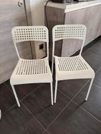 2 witte stoelen, Huis en Inrichting, Bureaus, Ophalen, Zo goed als nieuw, Bureau