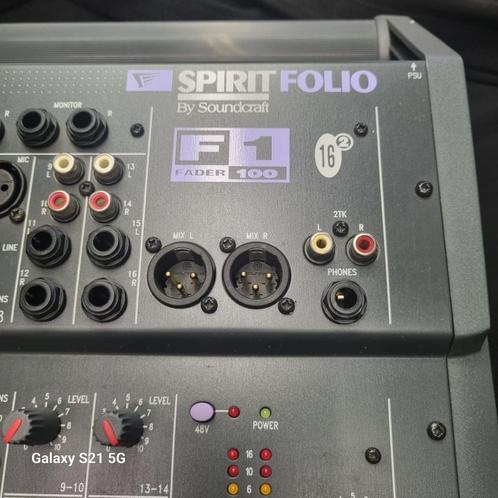 Mengpaneel Soundcraft Spirit Folio F1 16/2, Muziek en Instrumenten, Mengpanelen, Zo goed als nieuw, 10 tot 20 kanalen, Microfooningang