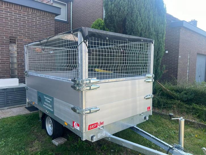 750kg alu plateau aanhangwagen loofrekken 2xborden 4,5kuub, Auto diversen, Aanhangers en Bagagewagens, Zo goed als nieuw, Ophalen